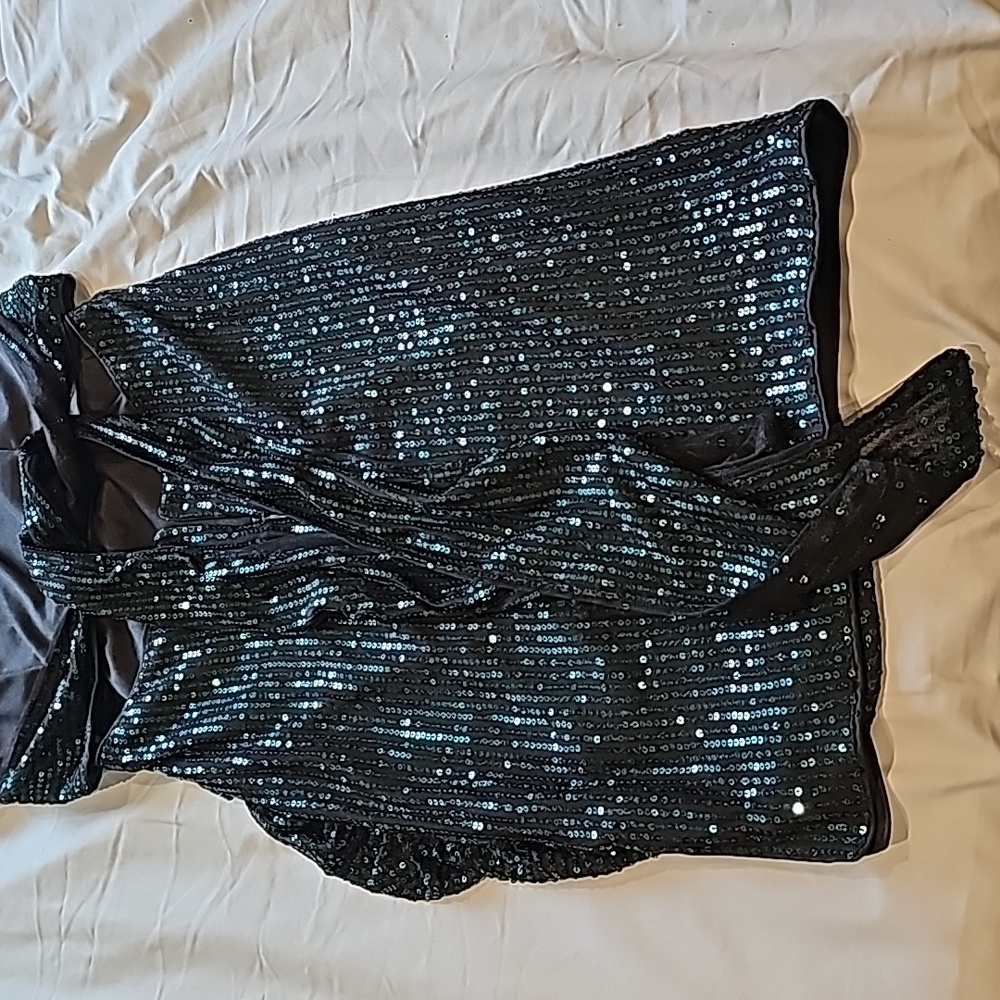 Shein Joyfunear Tie Backless Split-Hem Sequin Bod… - image 8